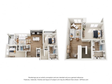 Floor plan for 3 beds, 3 baths, 1909 sqft